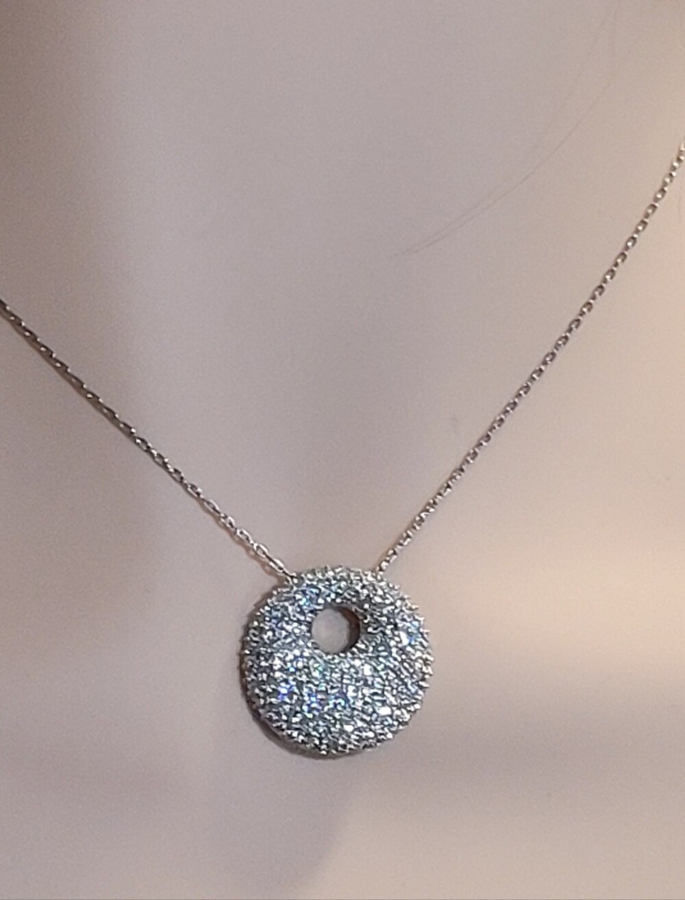 Swarovski Stone Pendant Necklace silhouette heavily embellished with Swarovski